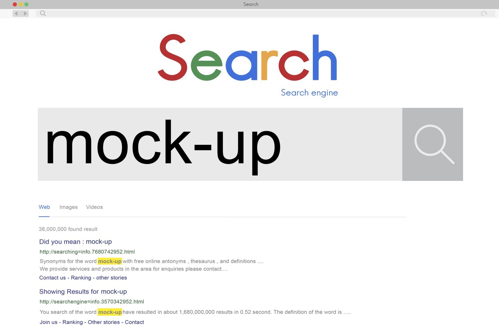Google Search SEO Mockup